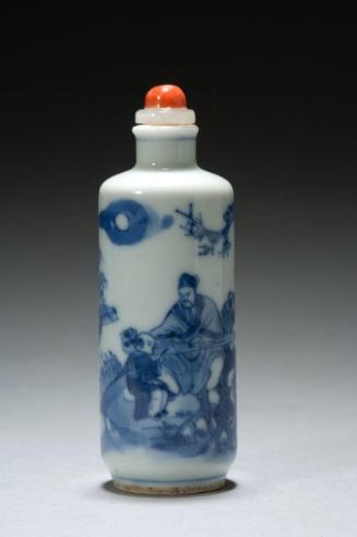 Snuff bottle with a scholar playing a qin