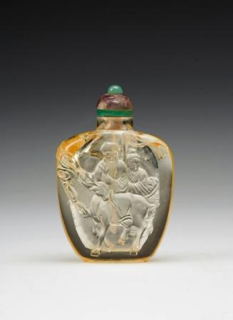 Snuff bottle with two figures on a horse