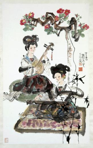 Two Ladies Playing the Qin and the Ruan